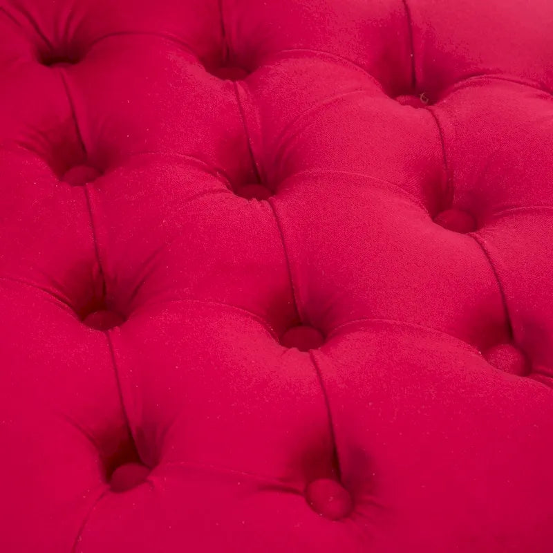 Silver Orchid Hayworth 45 Tufted High Back Red Velvet Accent Chair