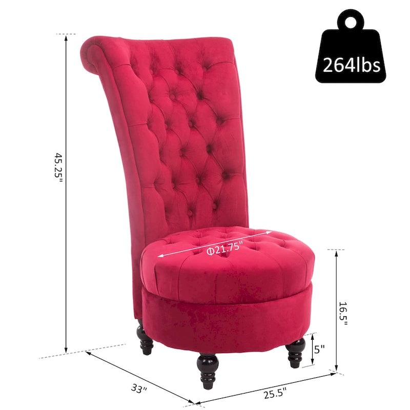 Silver Orchid Hayworth 45 Tufted High Back Red Velvet Accent Chair