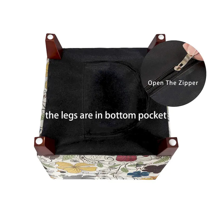 Adeco 16.3 Cube Ottoman Foot Rest Stool