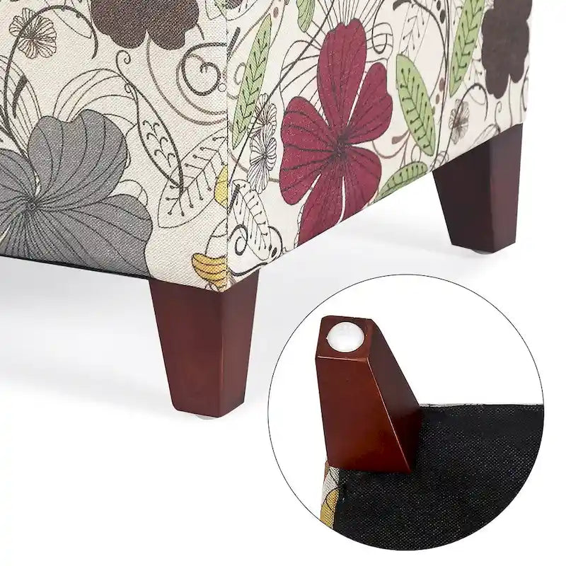 Adeco 16.3 Cube Ottoman Foot Rest Stool