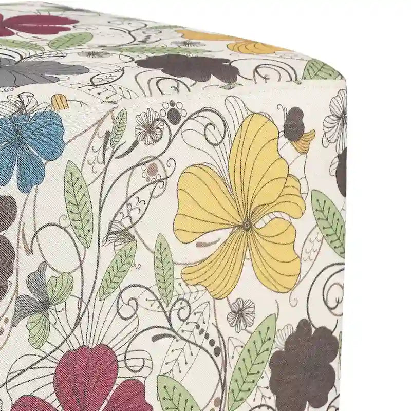 Adeco 16.3 Cube Ottoman Foot Rest Stool