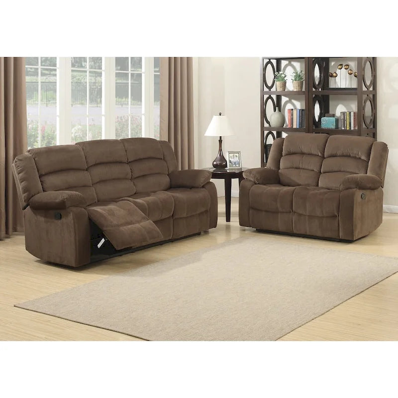 Bill 2-piece Contemporary Brown Reclining Living Room Set