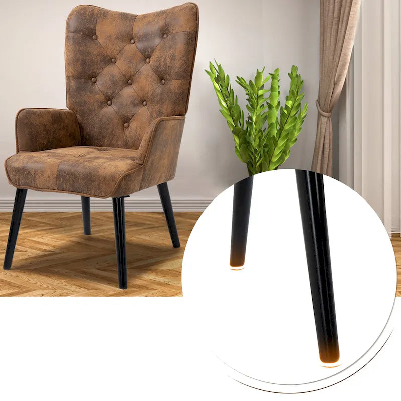 AVAWING Rustic Accent Chair with Arms Tufted Button Wingback