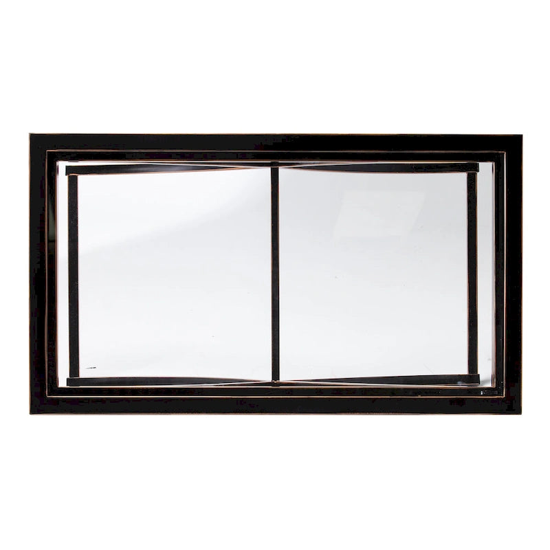 SEI Furniture Bugleweed Black/Copper Distressed Metal and Tempered Glass Glam Coffee Table