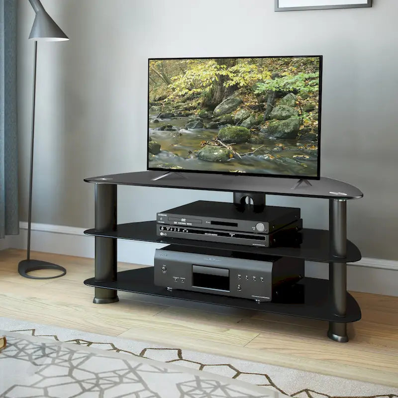Laguna Black Glass TV Stand, for up to 48 TVs