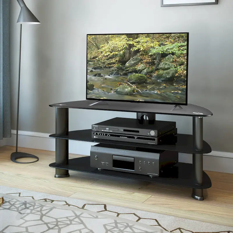Laguna Black Glass TV Stand, for up to 48 TVs