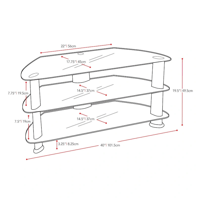 Laguna Black Glass TV Stand, for up to 48 TVs