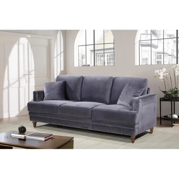 Aadi Velvet Upholstered Button-tufted Sofa