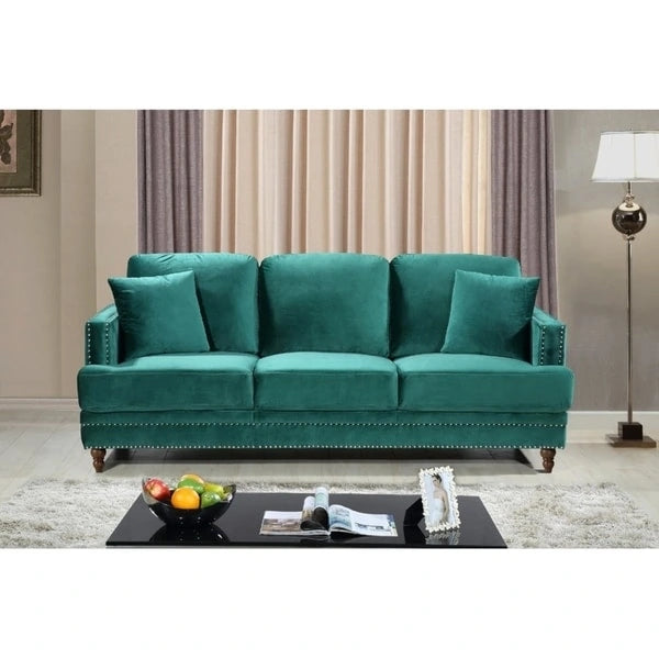 Aadi Velvet Upholstered Button-tufted Sofa