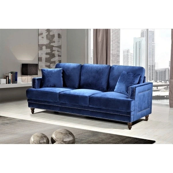 Aadi Velvet Upholstered Button-tufted Sofa