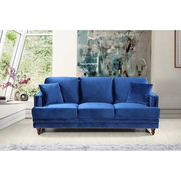 Aadi Velvet Upholstered Button-tufted Sofa