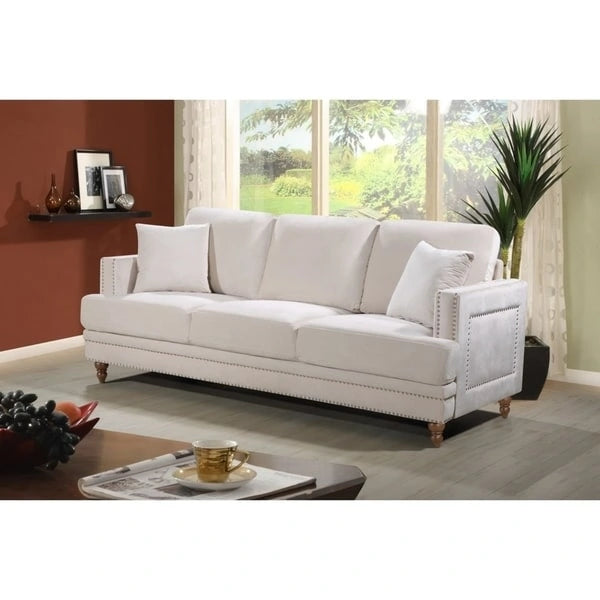 Aadi Velvet Upholstered Button-tufted Sofa