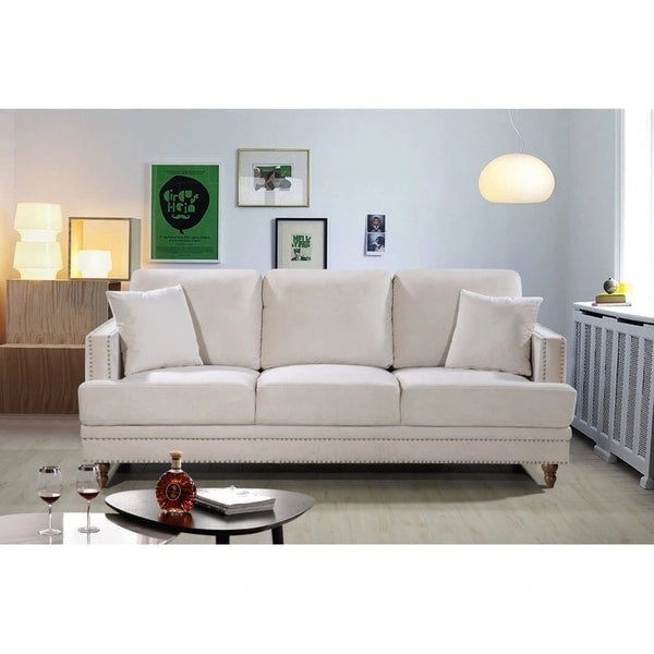 Aadi Velvet Upholstered Button-tufted Sofa