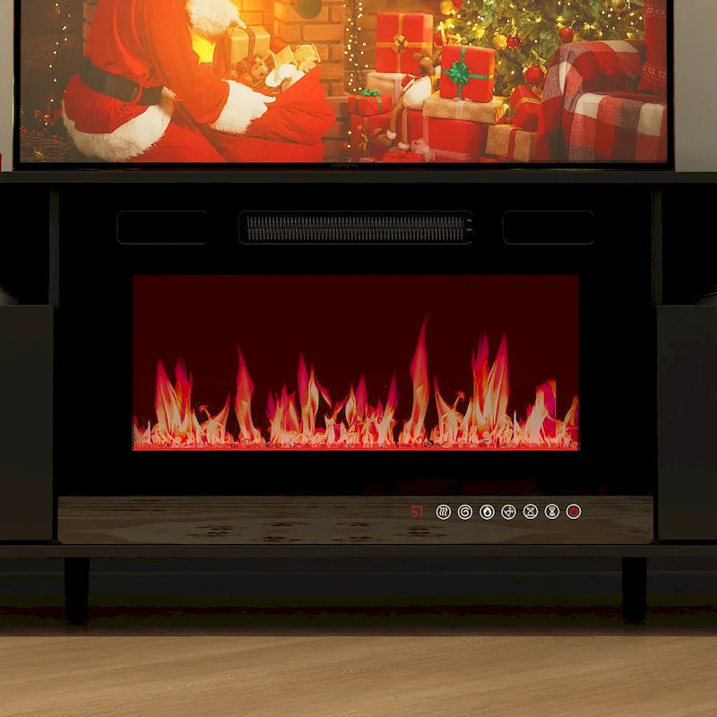 Ambient Electric Fireplace and Durable TV Stand Energy Efficient
