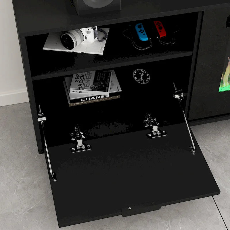 Ambient Electric Fireplace and Durable TV Stand Energy Efficient