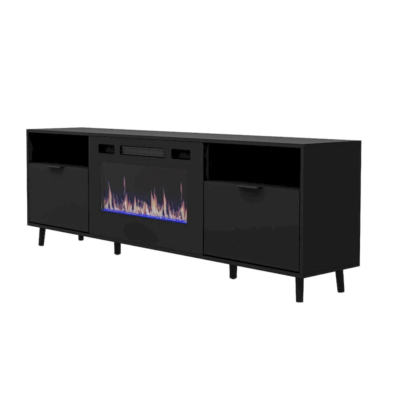 Ambient Electric Fireplace and Durable TV Stand Energy Efficient