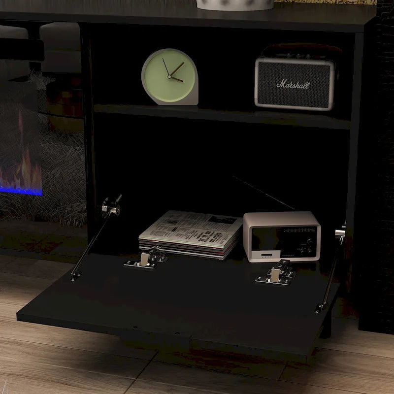 Ambient Electric Fireplace and Durable TV Stand Energy Efficient