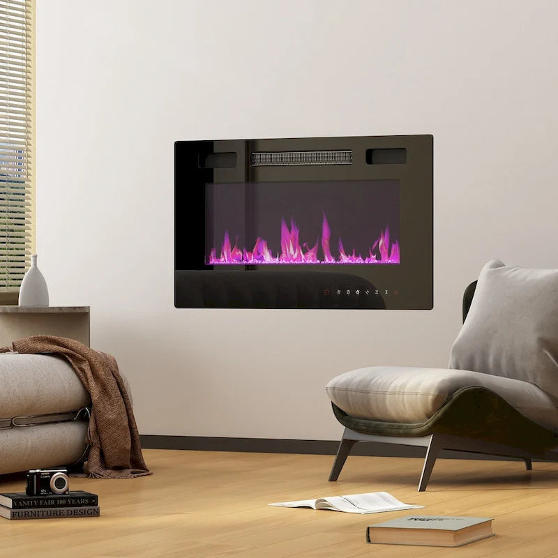 Ambient Electric Fireplace and Durable TV Stand Energy Efficient