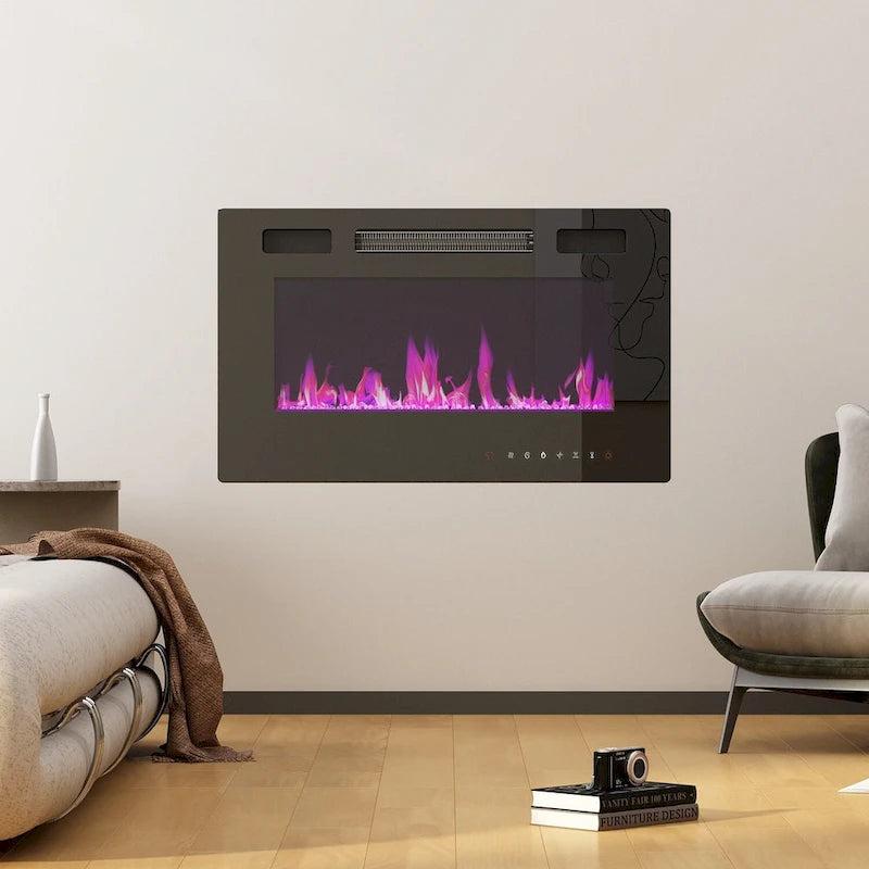Ambient Electric Fireplace and Durable TV Stand Energy Efficient