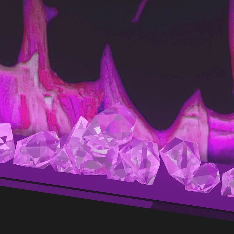 Ambient Electric Fireplace and Durable TV Stand Energy Efficient