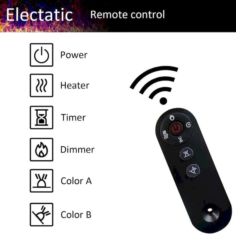Ambient Electric Fireplace and Durable TV Stand Energy Efficient
