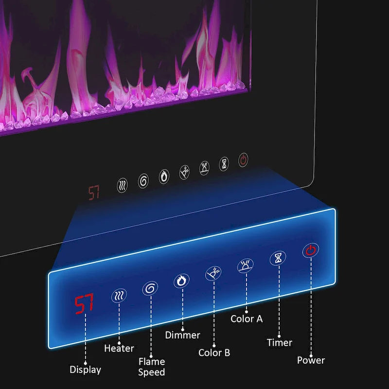 Ambient Electric Fireplace and Durable TV Stand Energy Efficient