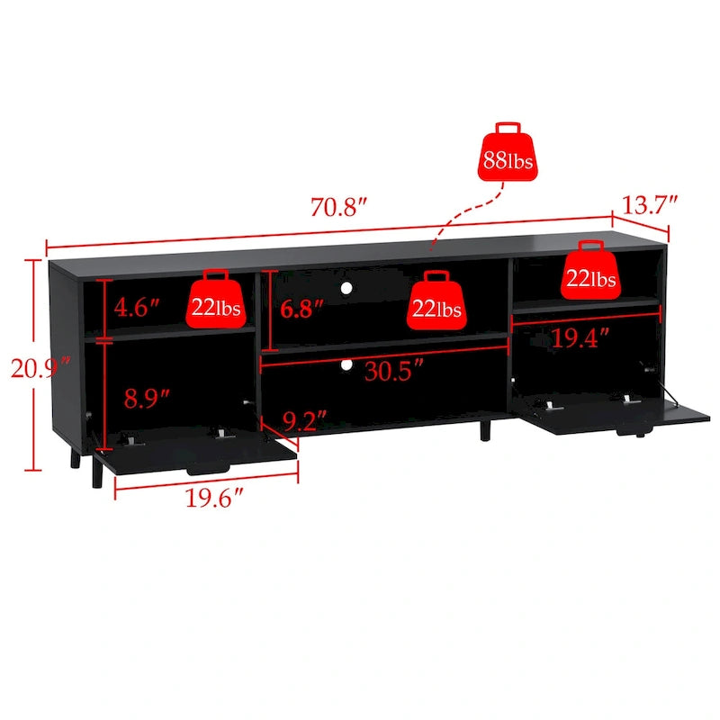Ambient Electric Fireplace and Durable TV Stand Energy Efficient