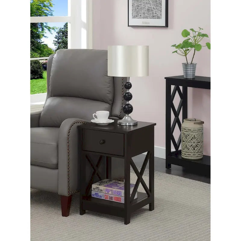 Convenience Concepts Oxford 1 Drawer End Table with Shelf