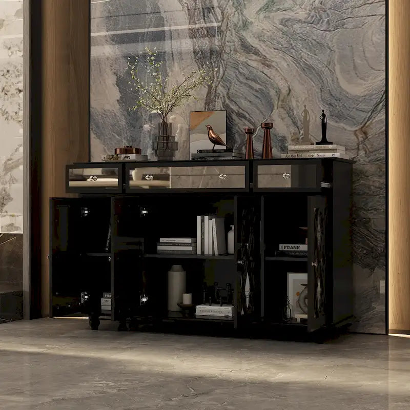 Mirrored Credenza Sideboards Buffets Cabinet Console Table Bookcase