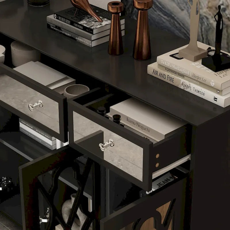 Mirrored Credenza Sideboards Buffets Cabinet Console Table Bookcase