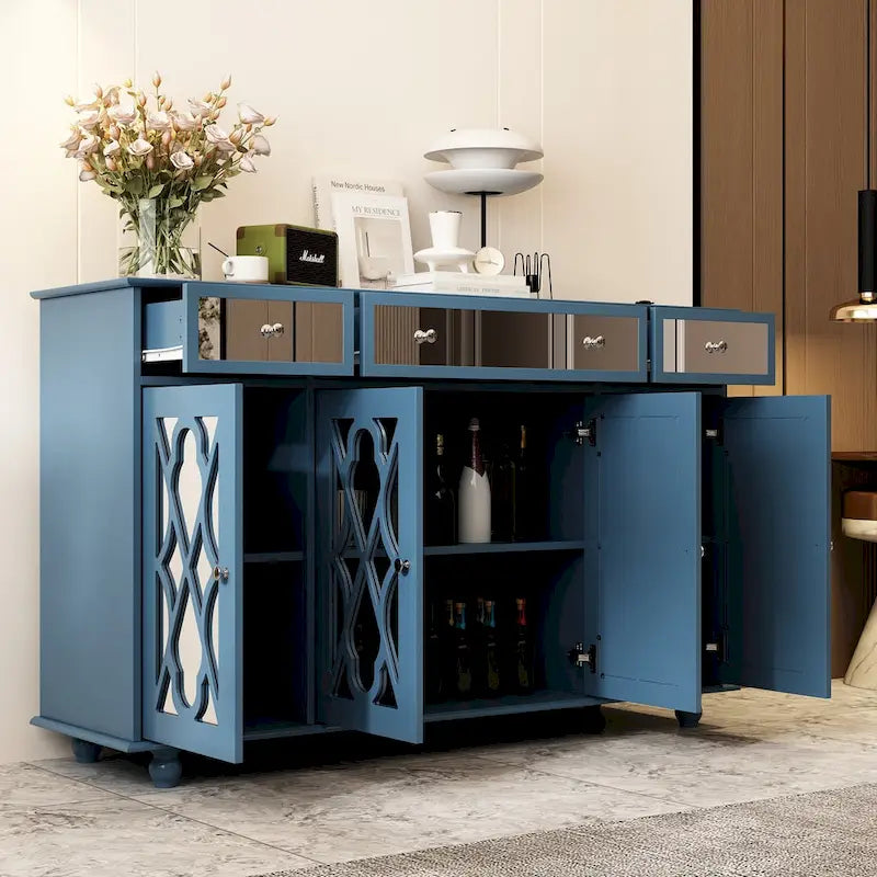 Mirrored Credenza Sideboards Buffets Cabinet Console Table Bookcase