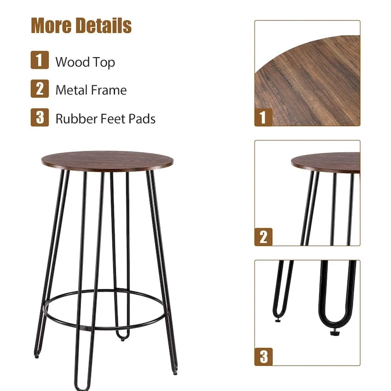 Bar Table Pub Table Bar Height Table Tall Bistro Round Bar Dining Table