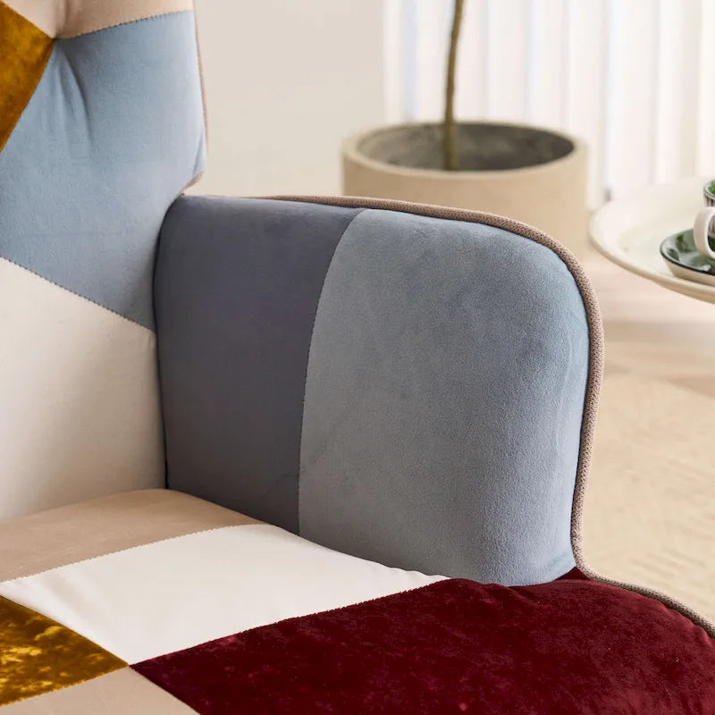 FERPIT Upholstered Wingback Accent Chair with Rubberwood Legs & Levelers