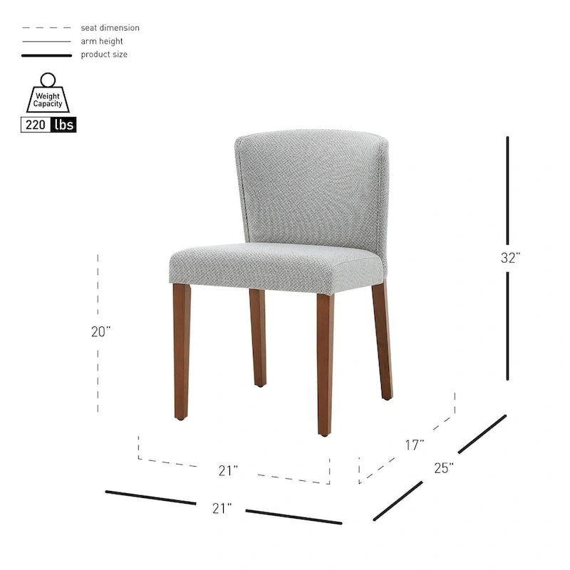 Albie KD Fabric Dining Side Chair, (Set of 2)