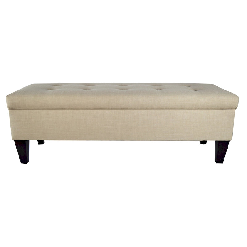 Brooke Button Tufted Long Storage Bench Ottoman