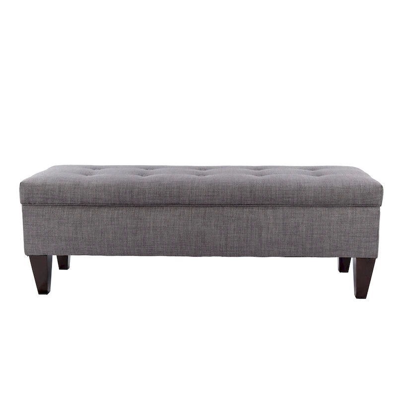 Brooke Button Tufted Long Storage Bench Ottoman