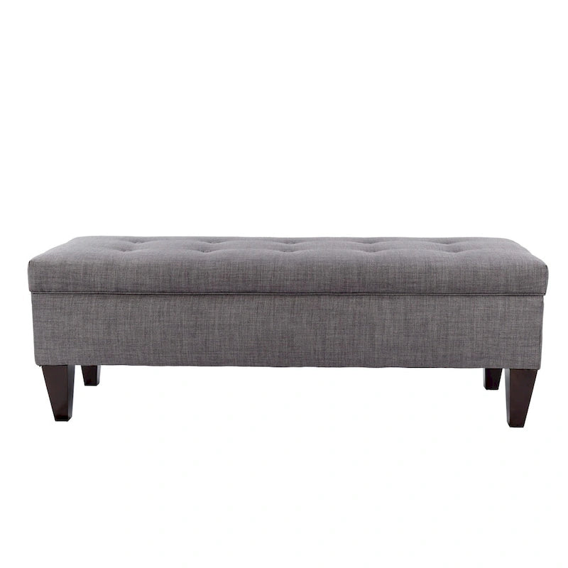Brooke Button Tufted Long Storage Bench Ottoman