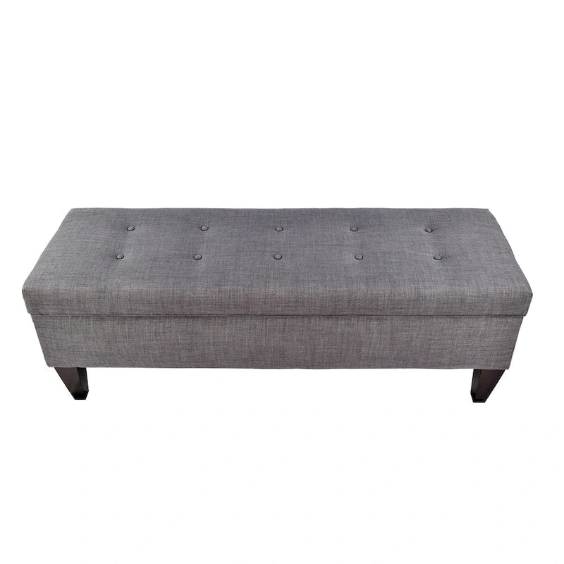 Brooke Button Tufted Long Storage Bench Ottoman