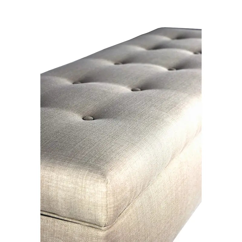 Brooke Button Tufted Long Storage Bench Ottoman