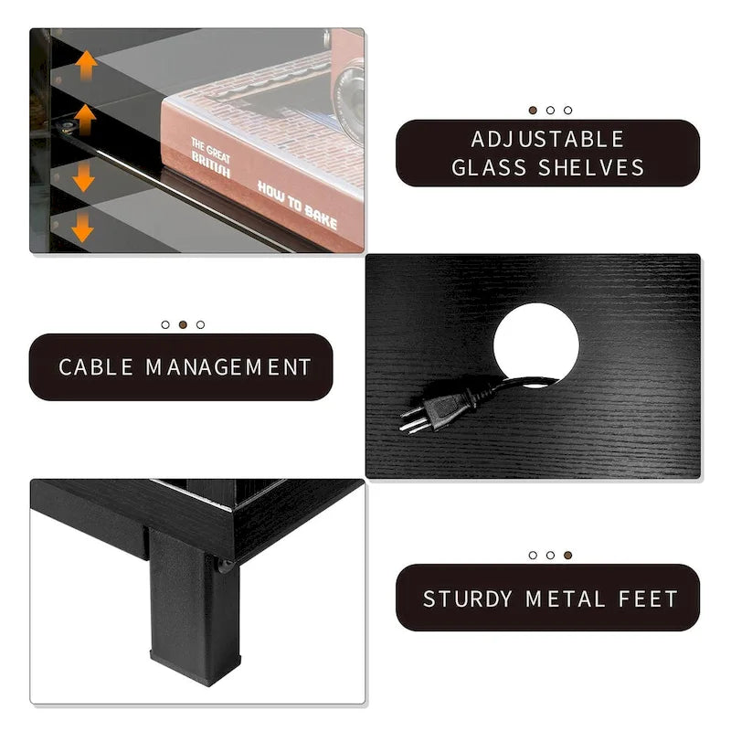 68 Inch Modern Fireplace TV Stand with Electric Fireplace