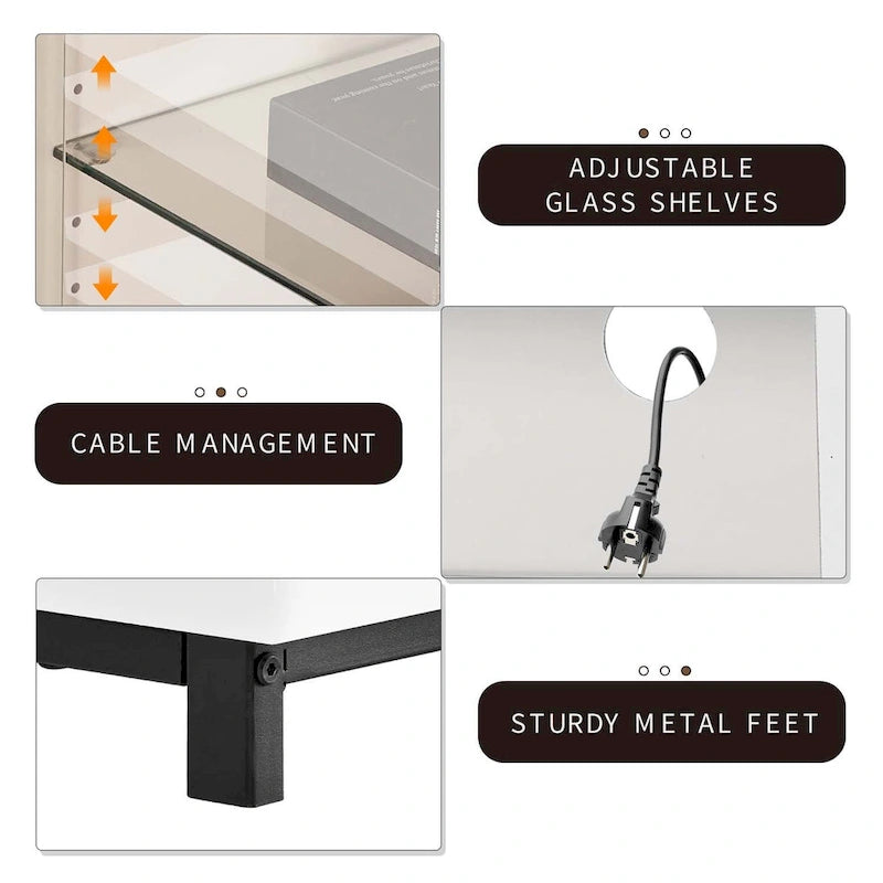 68 Inch Modern Fireplace TV Stand with Electric Fireplace