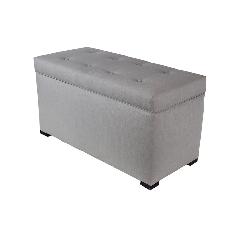 Angela 8 Button Tufted Beige Storage Trunk - Bench