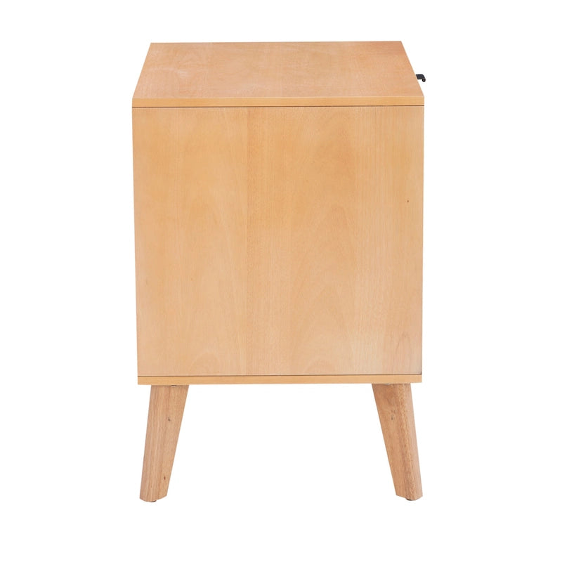 Adelphi Wooden/Cane Mid-Century Nightstand