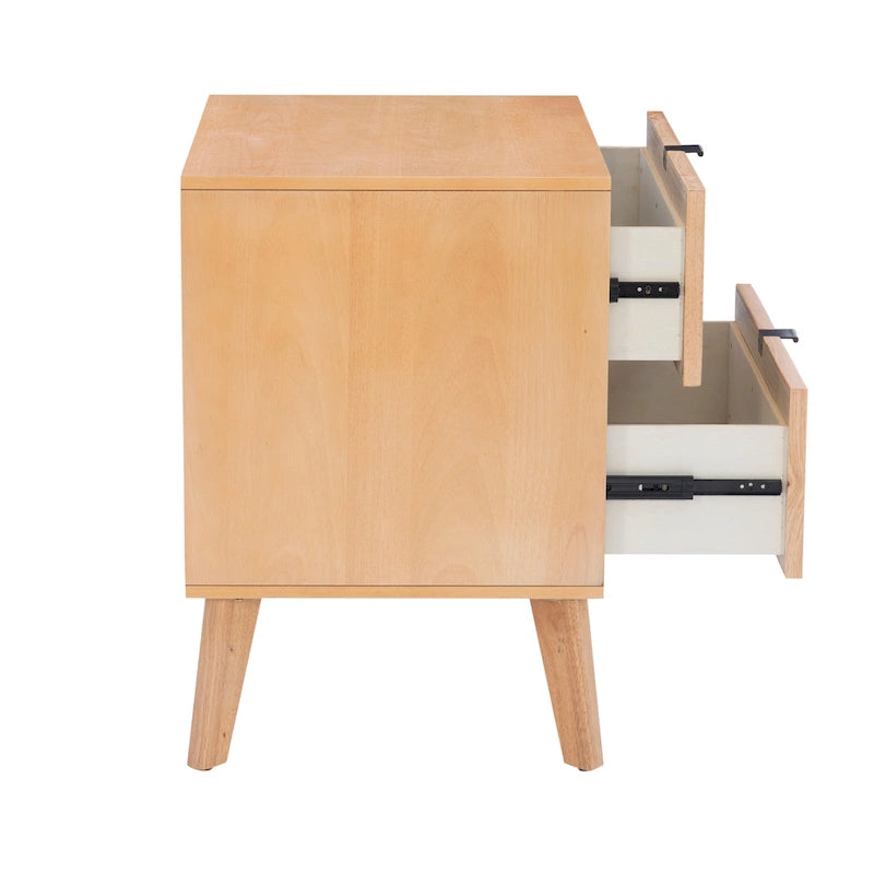 Adelphi Wooden/Cane Mid-Century Nightstand