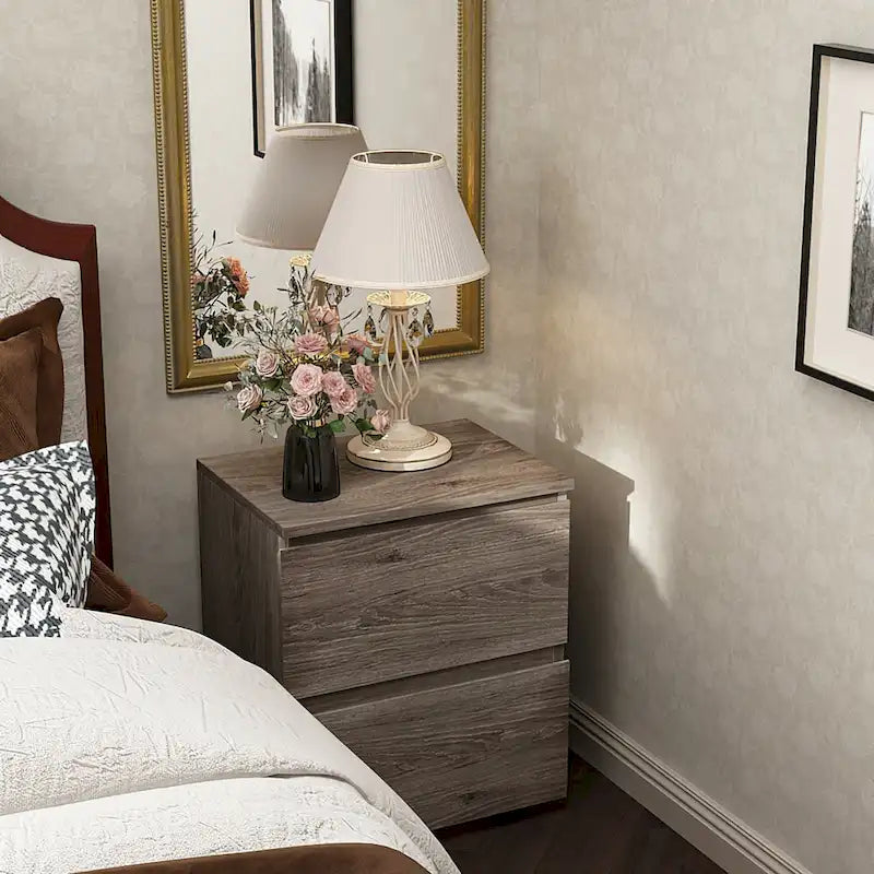 2-Drawer Nightstand End Table Console Table
