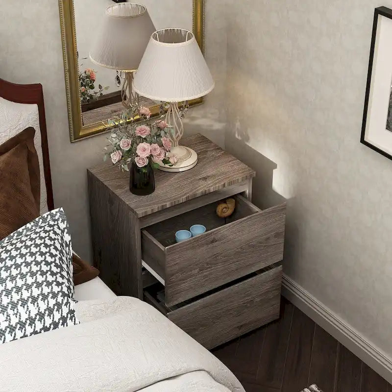 2-Drawer Nightstand End Table Console Table