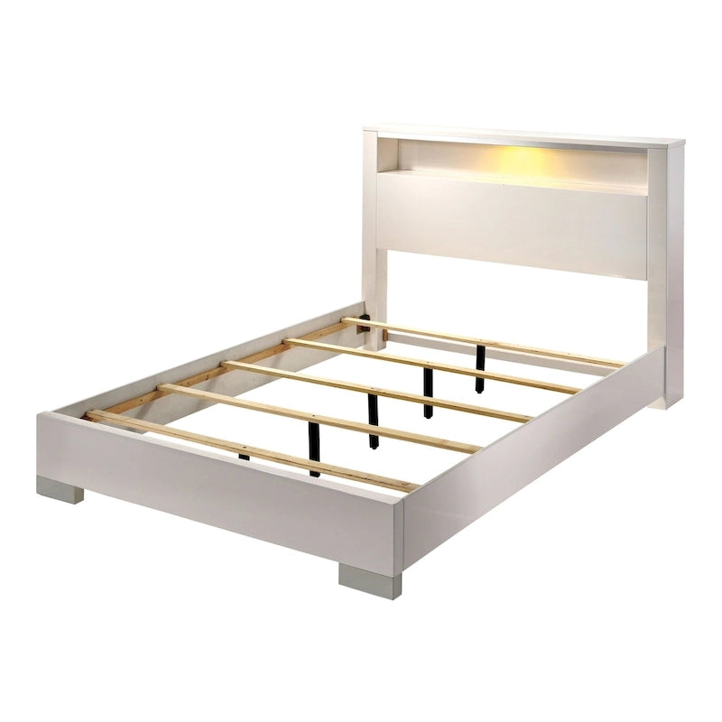 Champs Contemporary Queen Solid Wood Storage 3-Piece Panel Bed with USB Port Set by Furniture of America