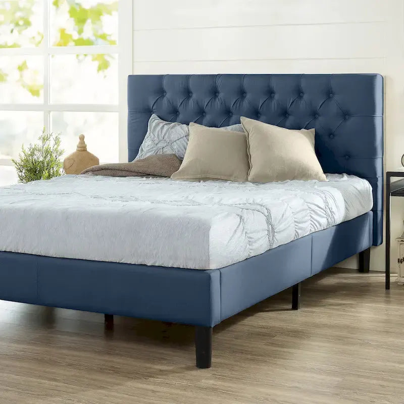 Priage by ZINUS Upholstered Button-tufted Platform Bed Frame