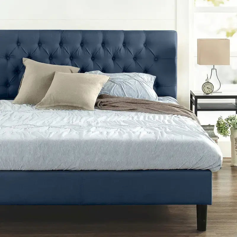 Priage by ZINUS Upholstered Button-tufted Platform Bed Frame