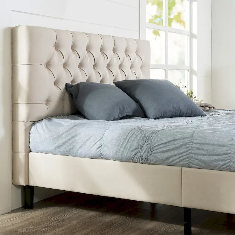 Priage by ZINUS Upholstered Button-tufted Platform Bed Frame